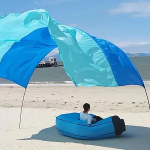 Portable Sun Shelter, 3 * 5m Pop Up Beach Shade Tent Canopy with Aluminum Pole, Outdoor Shade for Beach, Camping Trips, Fishing, Backyard Fun or Picnics.