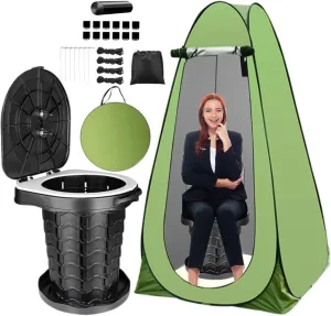 Portable Toilet for Camping and Privacy Pop-up Tent for Travel Changing Pop Up Potty Tents Outdoor Camping Toilet with 12 Bags