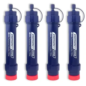 Portable Water Filter Straw - Reliable Survival Gear for Clean Water, Emergency Survival Purifier | for Hiking, Travel, Camping Gear, and Outdoor Adventures (2 & 4 Packs Available) (4 Pack)