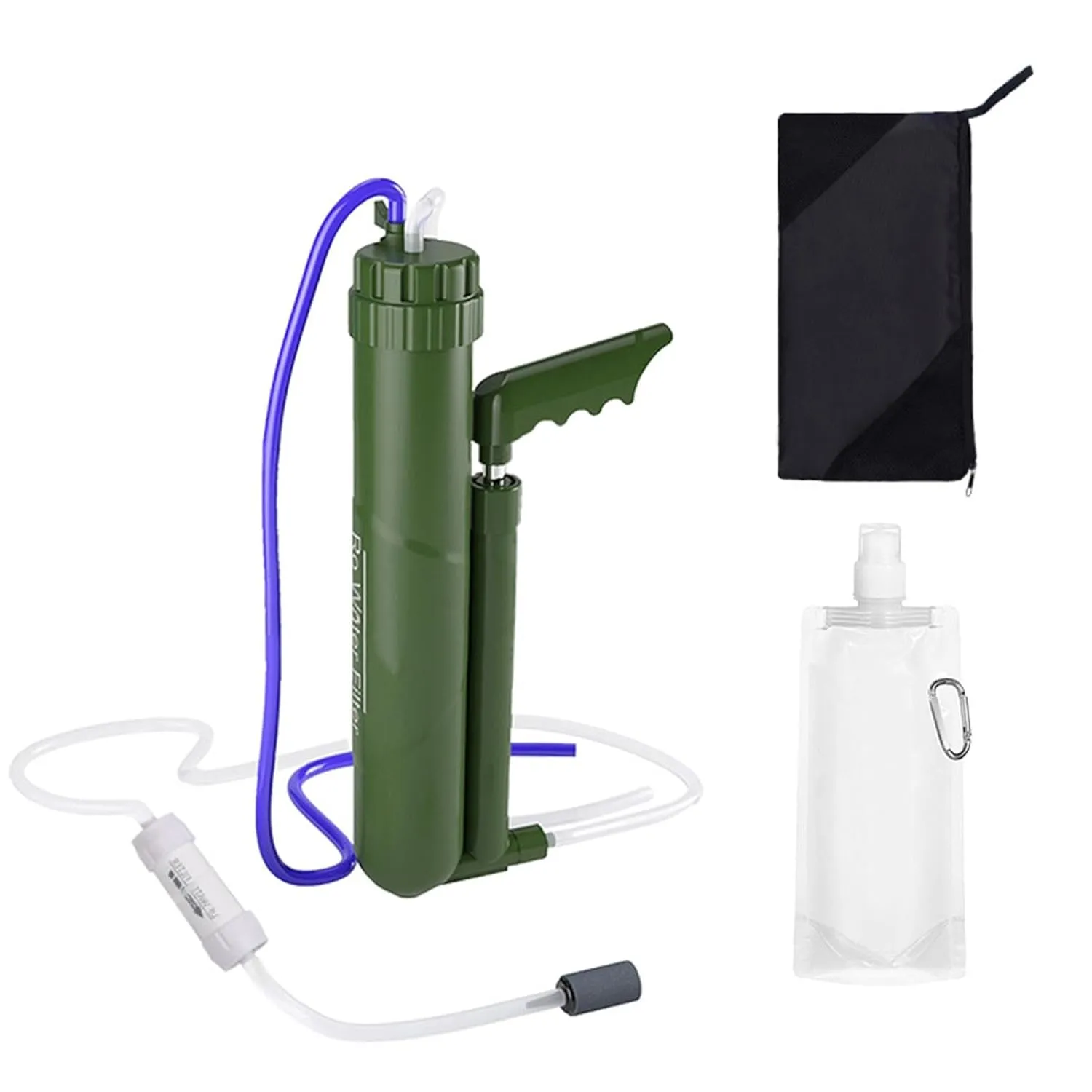 Portable Water Purifier - Backpacking Water Filter, Large Water Purification Flows, Survival Gear, for Hiking, Camping