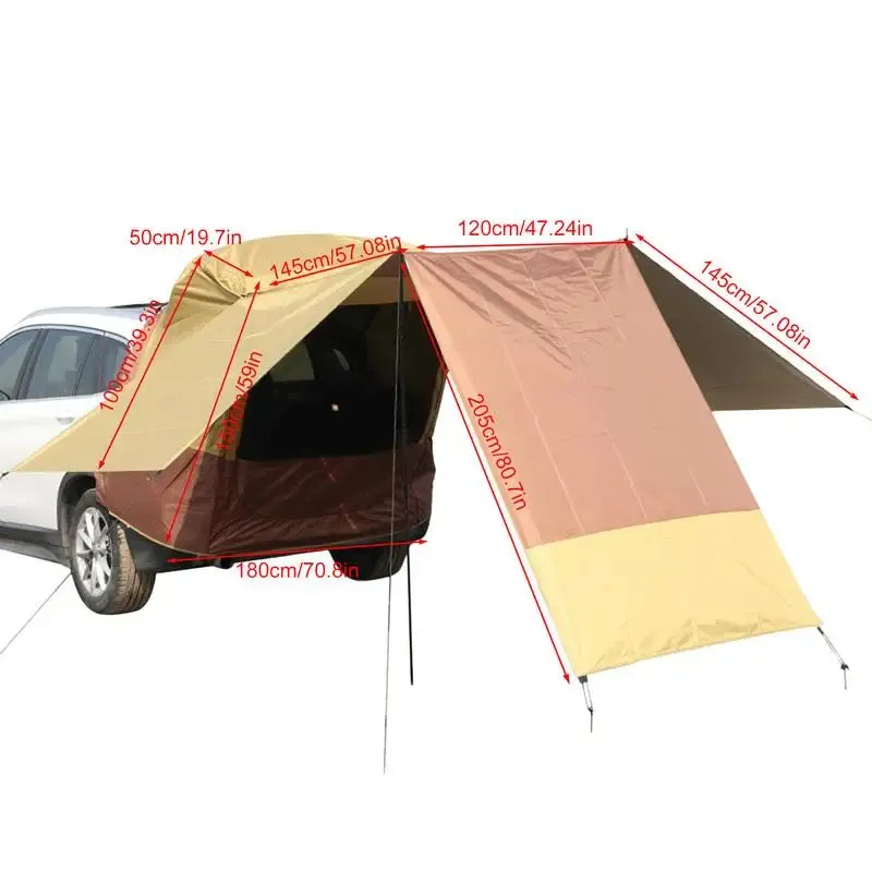 Portable Waterproof Car Awning Sun Shelter - Camping SUV Rear Tent with Quick Automatic Opening