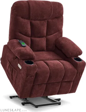 Power Lift Recliner Chair with Extended Footrest for Elderly People,