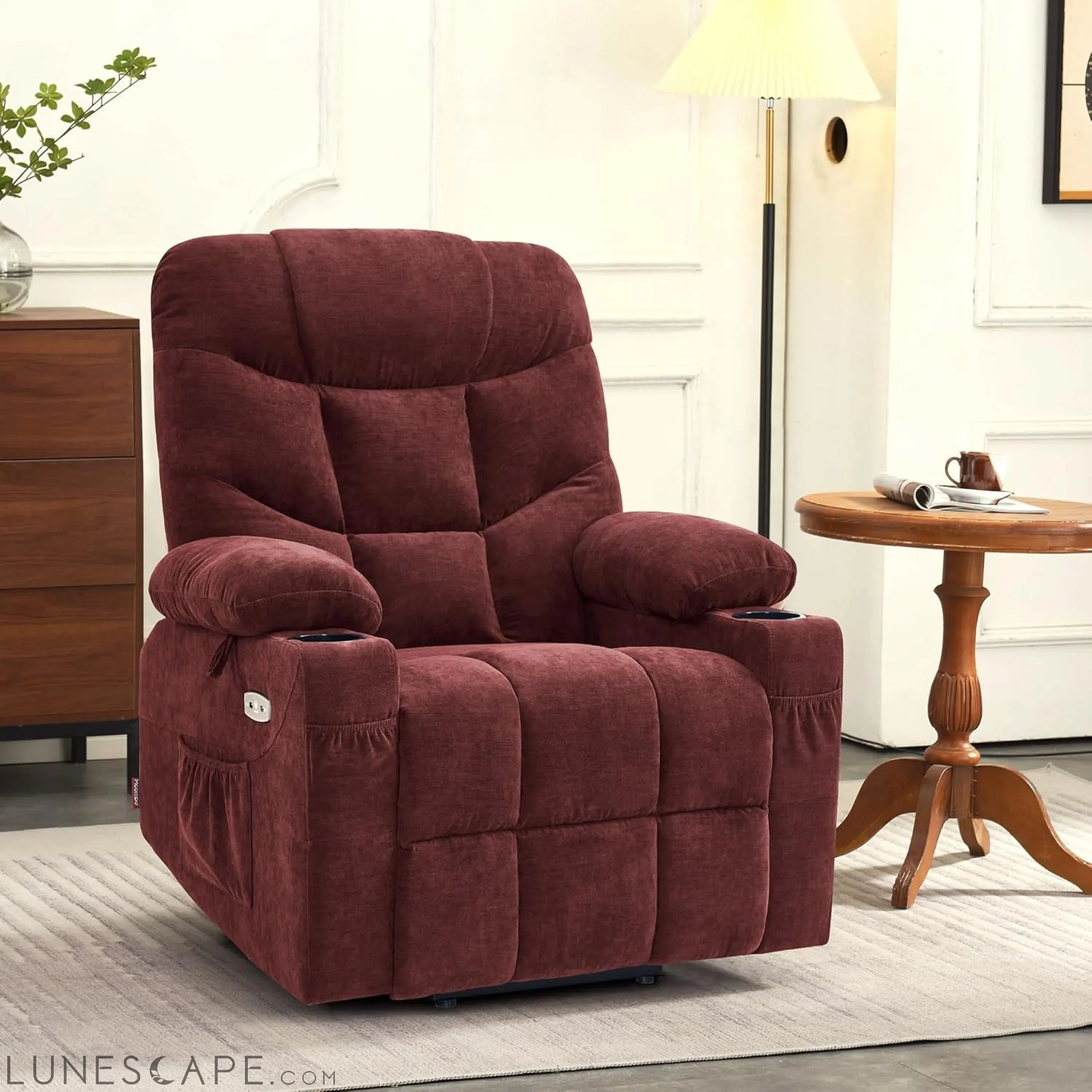 Power Lift Recliner Chair with Extended Footrest for Elderly People,