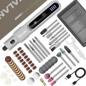 Power Rotary Tools - 3.7V Rotary Tool Kit w 70 Accessories, 2.0Ah Li-ion Battery Rotary Tool Cordless w LED Ring Work Light 5 Speed 20000RPM, Cordless Rotary Tool for Light DIY Projects/Precision Work