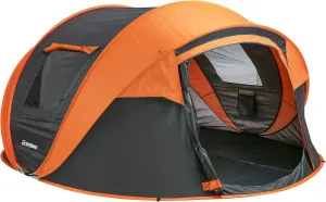 Quick Setup Camping Tent for 5-8 Persons, Spacious Design with Double Panels, Black and Orange