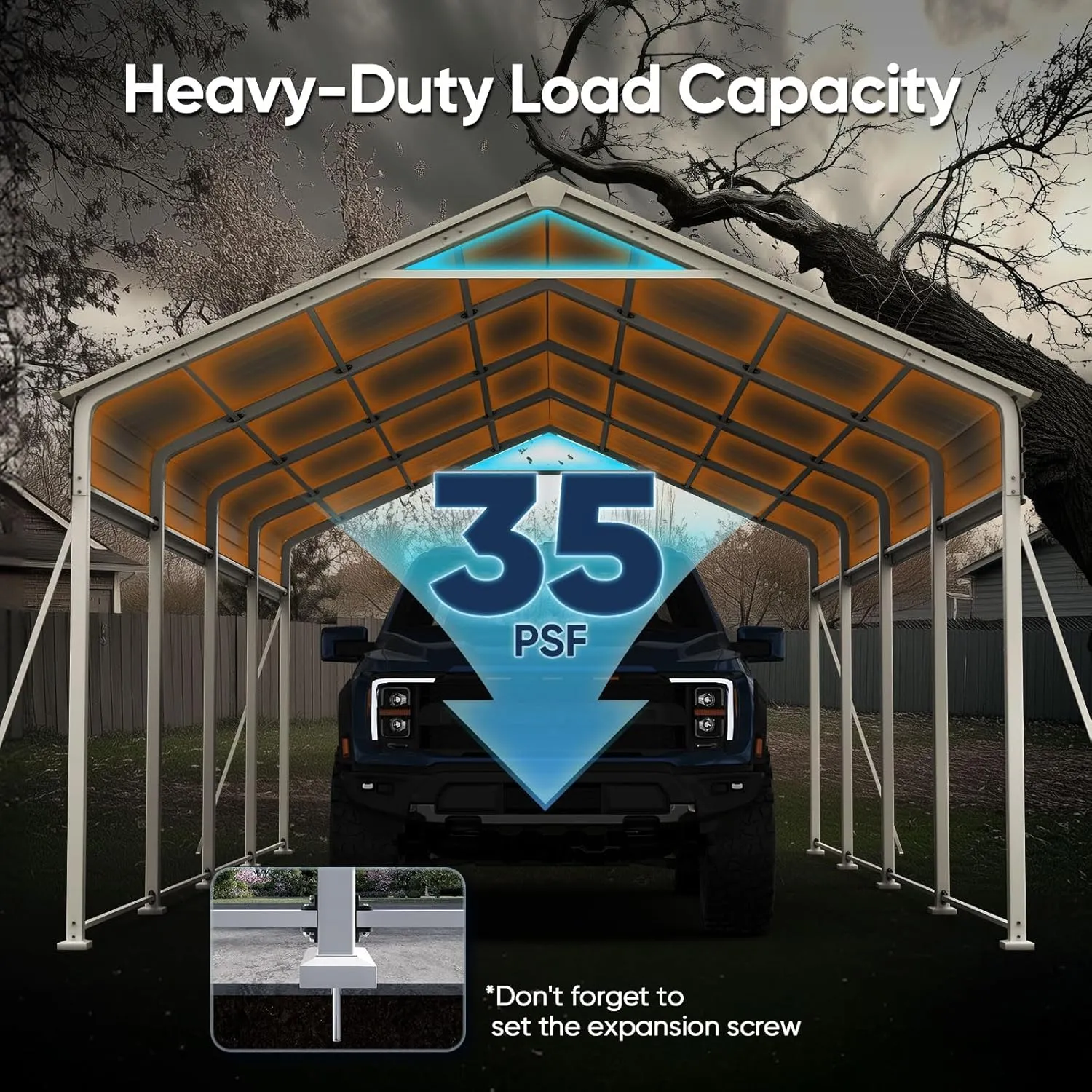 Quictent Heavy Duty 12x21 FT Vertical Roof Metal Carport, Pre-Drilled All Weather Car Shelter for Boat, Vehicles & Farm Equipment