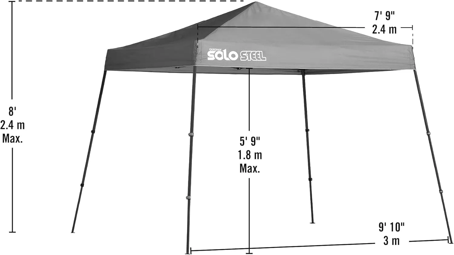Quik Shade Solo Steel 64 10'x10' Instant Canopy, midnight blue, 164184