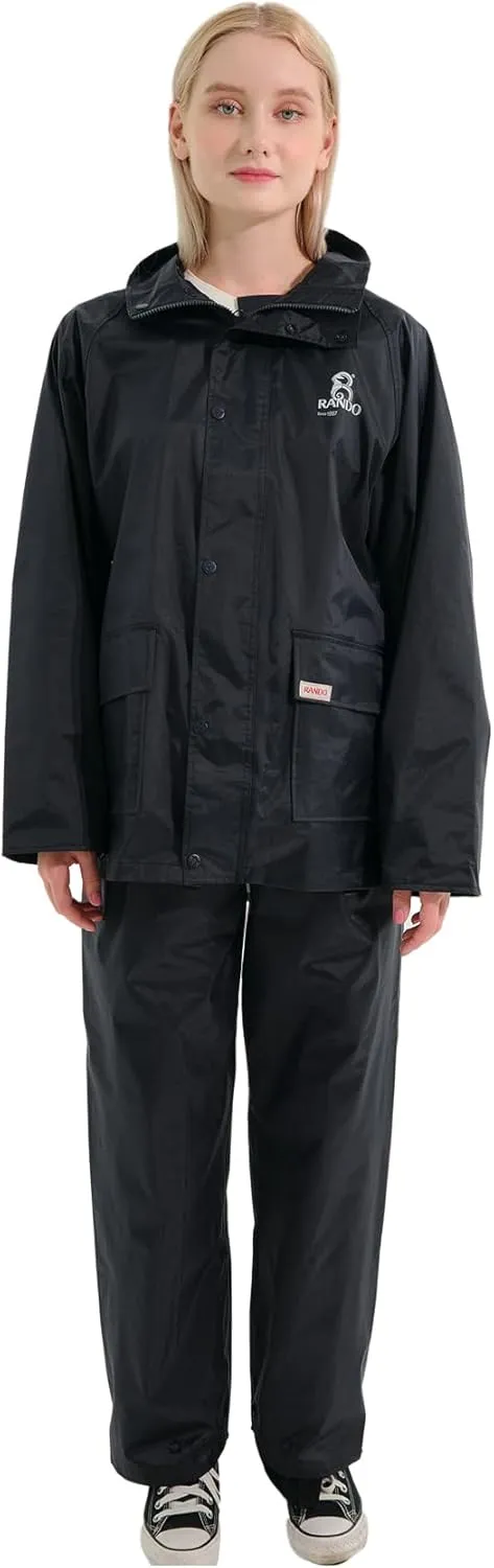 RANDO Rain Suits For Women Waterproof With Hood | Motorcycle Rain Gear | Heavy Duty Raincoat