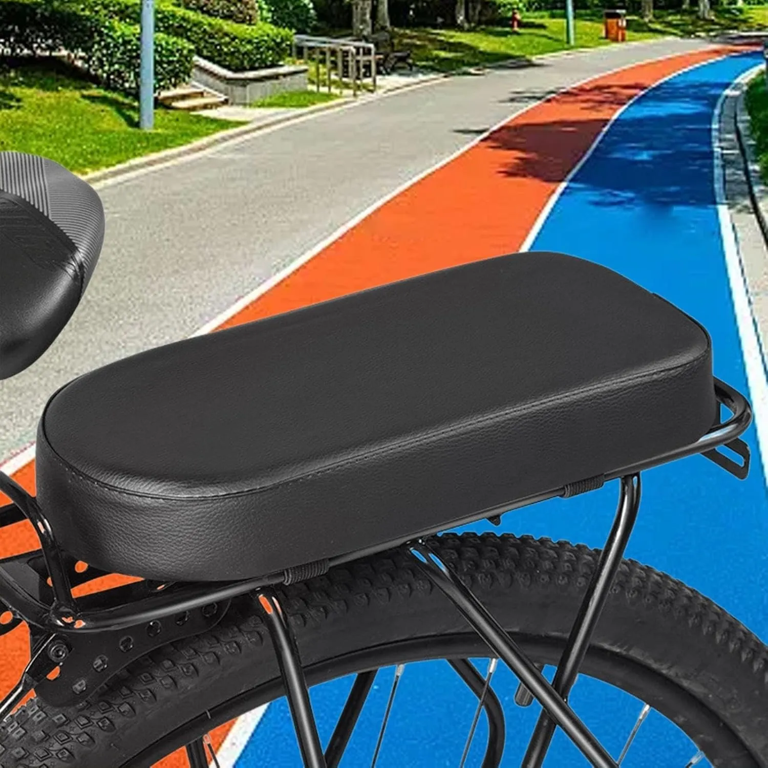 Rear Rack Seat Sponge Cushion Biking Accessories Lightweight Rainproof Washable Bike Rear Saddle for Folding Bikes Road Bikes
