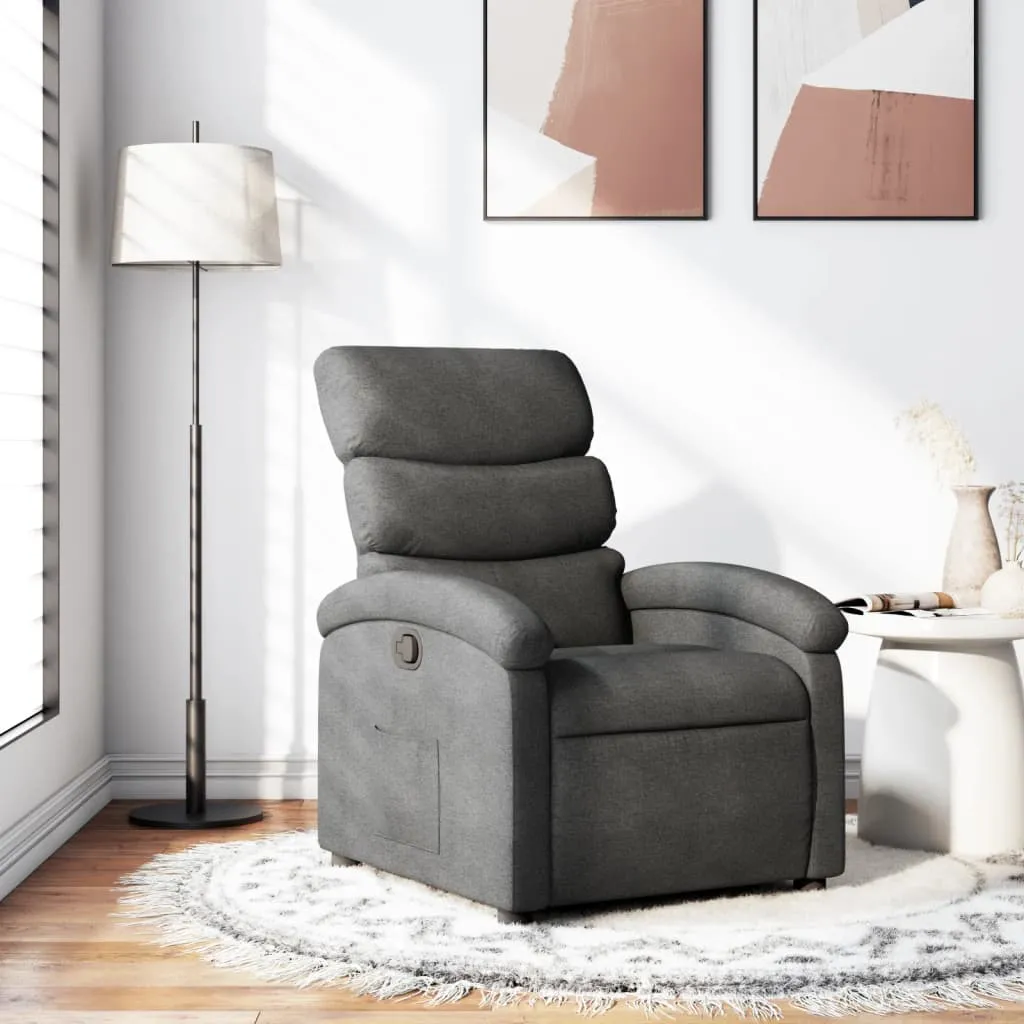 Recliner Chair Dark Gray Fabric