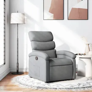 Recliner Chair Light Gray Fabric