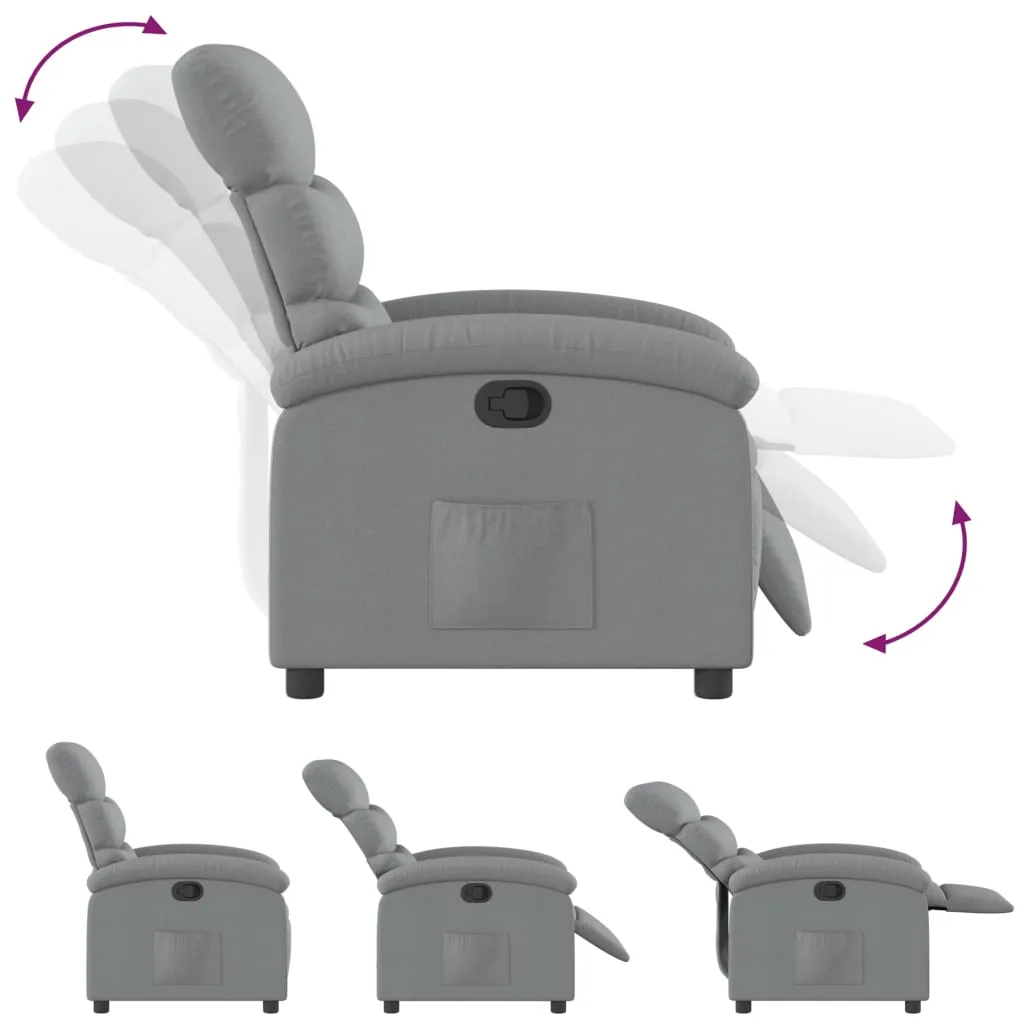 Recliner Chair Light Gray Fabric