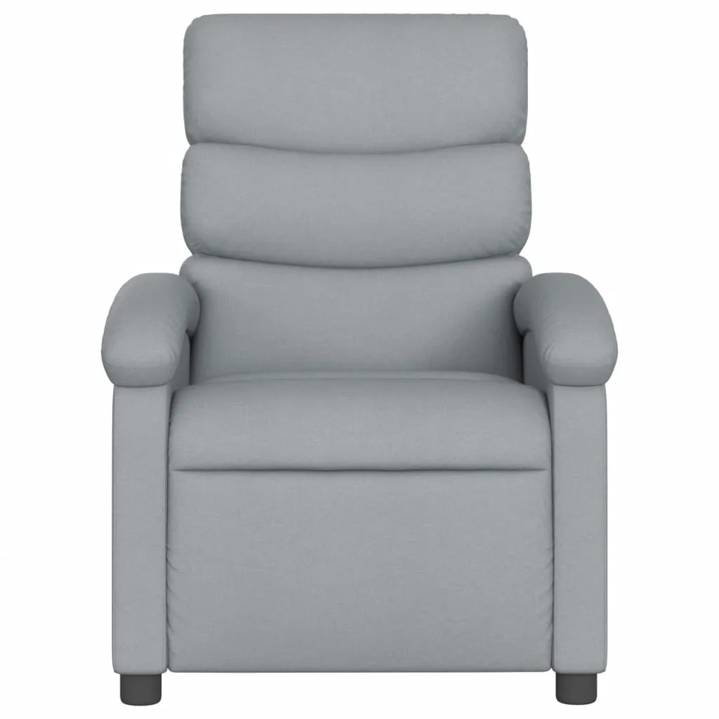 Recliner Chair Light Gray Fabric