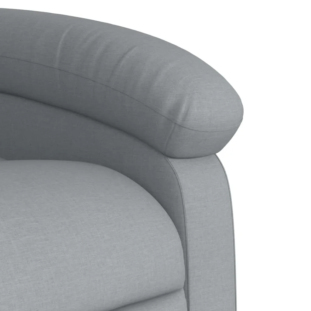 Recliner Chair Light Gray Fabric