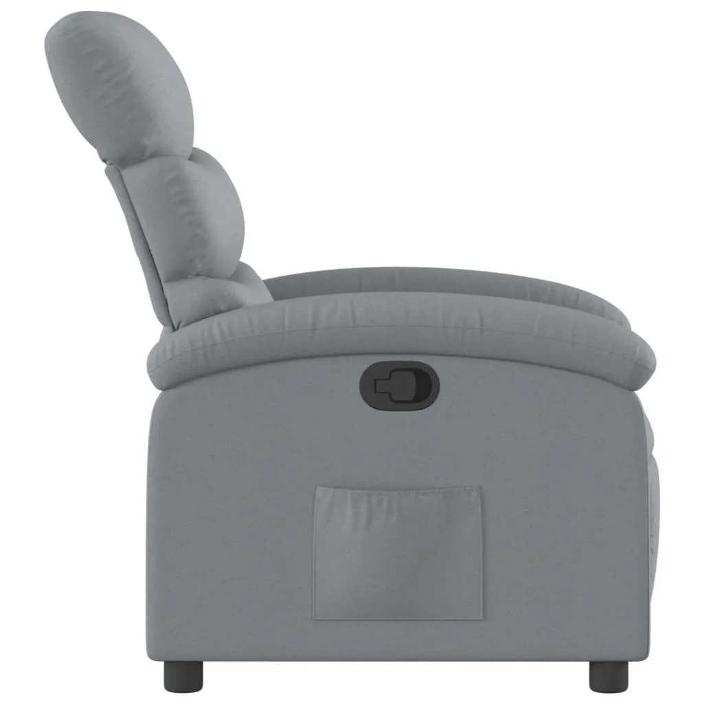 Recliner Chair Light Gray Fabric