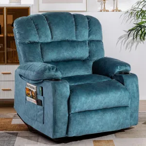 Recliner Chair Modern Ergonomic Lounge Single Sofa Seat Living Room Gravity Recliners Foam Filling 2 Cup Holders & Side Pocket