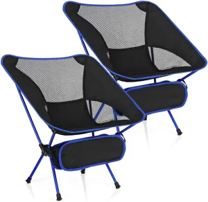 Recliner Chair,Compact Outdoor Chair, Outdoor Fishing Folding with 600D Oxford Fabric and 7075 Aluminum Alloy for Garden,Camping,Beach,Travelling, 2 Pcs,Navy Blue
