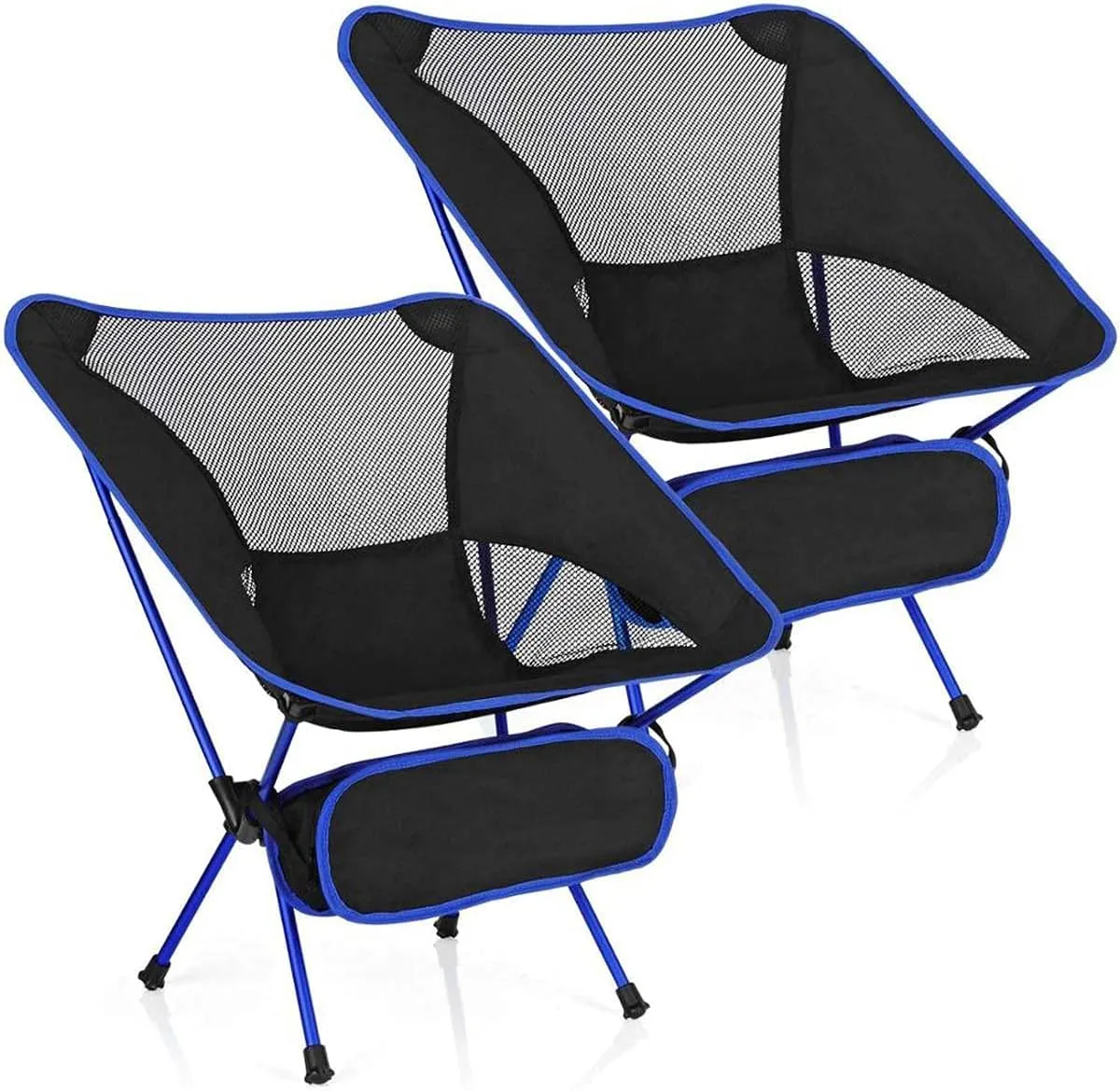 Recliner Chair,Compact Outdoor Chair, Outdoor Fishing Folding with 600D Oxford Fabric and 7075 Aluminum Alloy for Garden,Camping,Beach,Travelling, 2 Pcs,Navy Blue