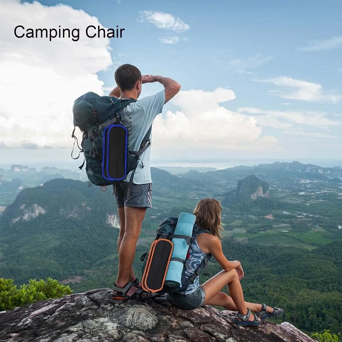 Recliner Chair,Compact Outdoor Chair, with Headrest Backpacking Chair Portable Compact Ultralight Outdoor Folding Beach Hiking Chair with Carry Bag for Outdoor Beach,Orange