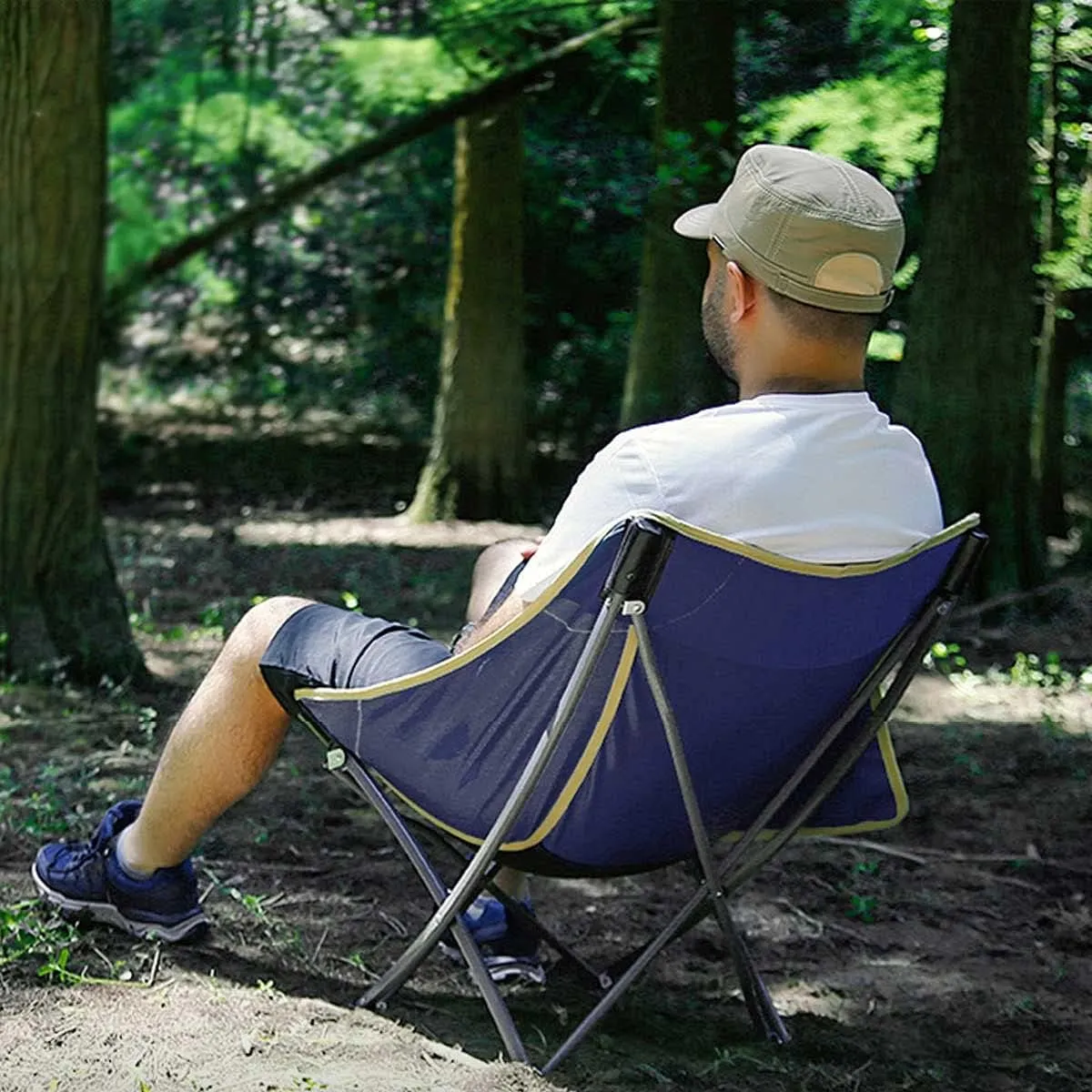 Recliner Chair,Folding Beach Chairs for Adults Lightweight, Portable Camping Chairs Lightweight Folding Backpacking Chair Compact & Heavy Duty for Camp, Hiking, Beach, Picnic, with Carry Bag,