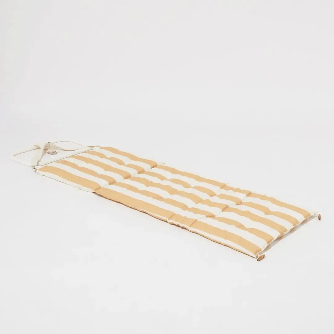 Reclining Beach Chair | Mango Bay Golden Mustard Stripe