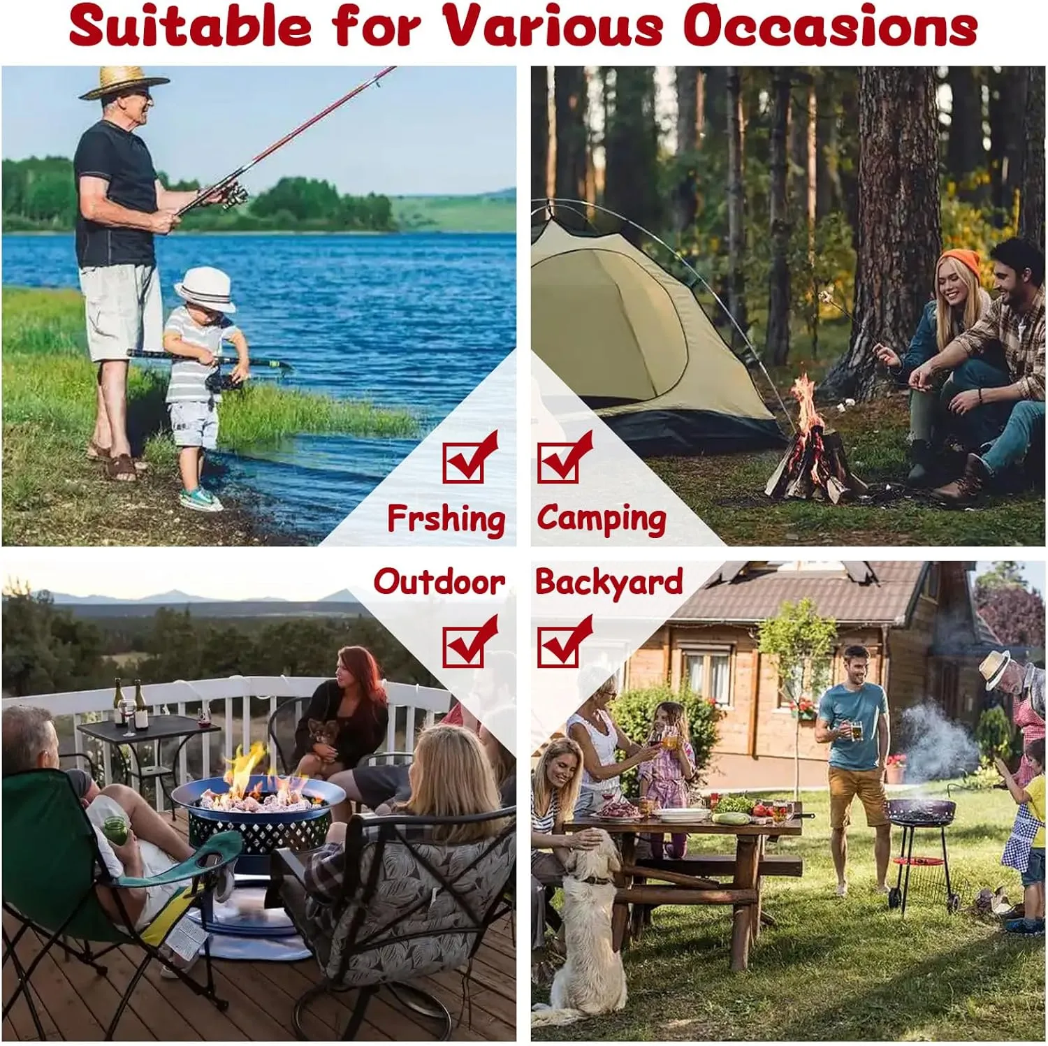 Reclining Camping Chairs with Footrest, Folding Lounge Chair Support 330 LBS, Portable Reclining Chair with Armrests for Adults (with Footrest, Black Green)