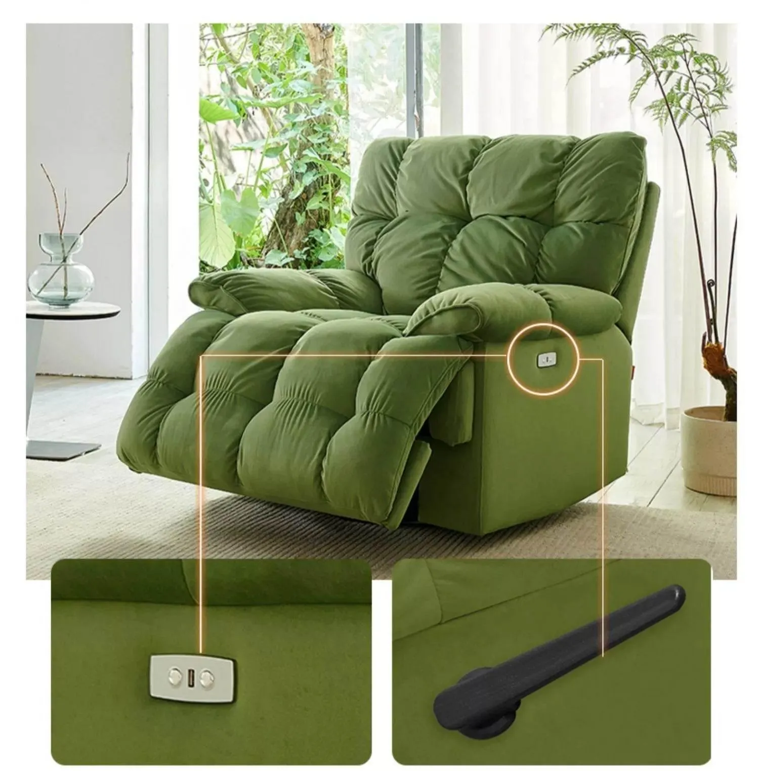 Reclining Massage Rocking Chair - Comfortable Relaxation Seat