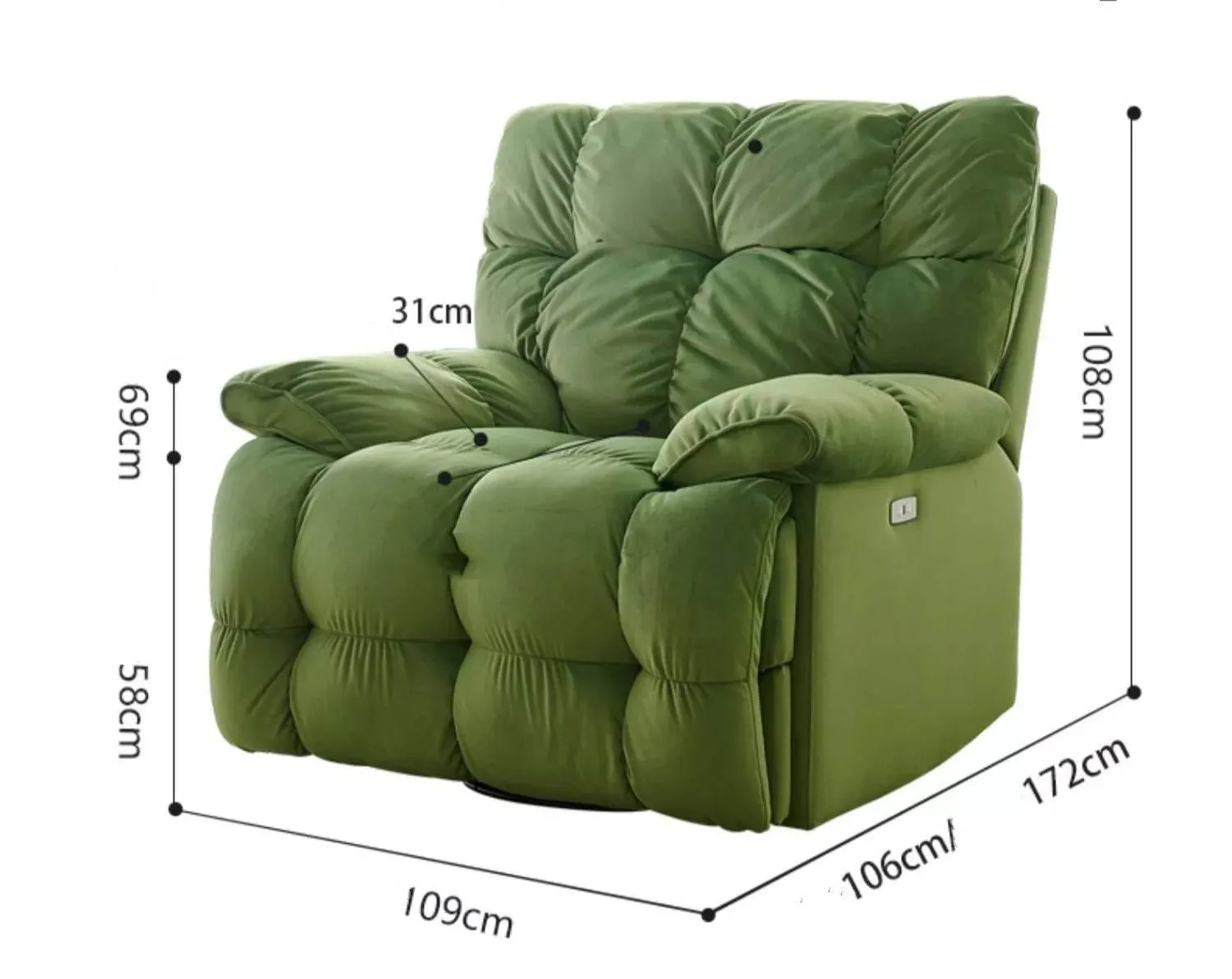 Reclining Massage Rocking Chair - Comfortable Relaxation Seat