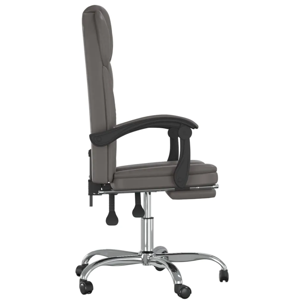 Reclining Office Chair Black Faux Leather