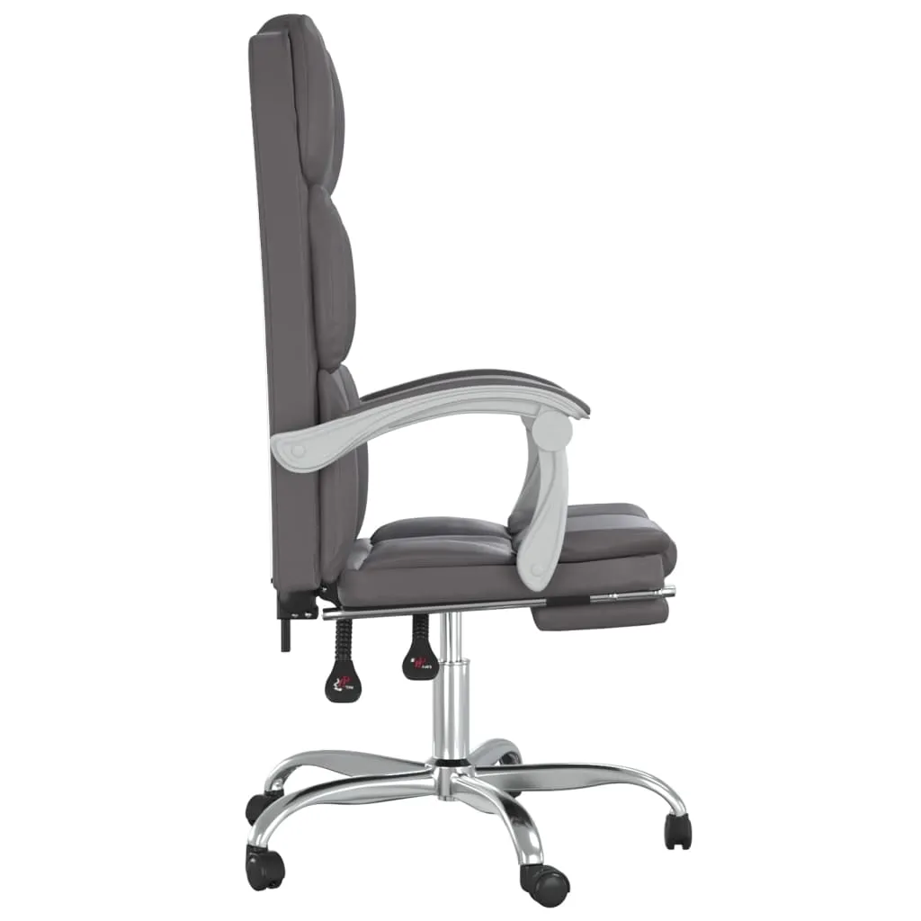 Reclining Office Chair Black Faux Leather