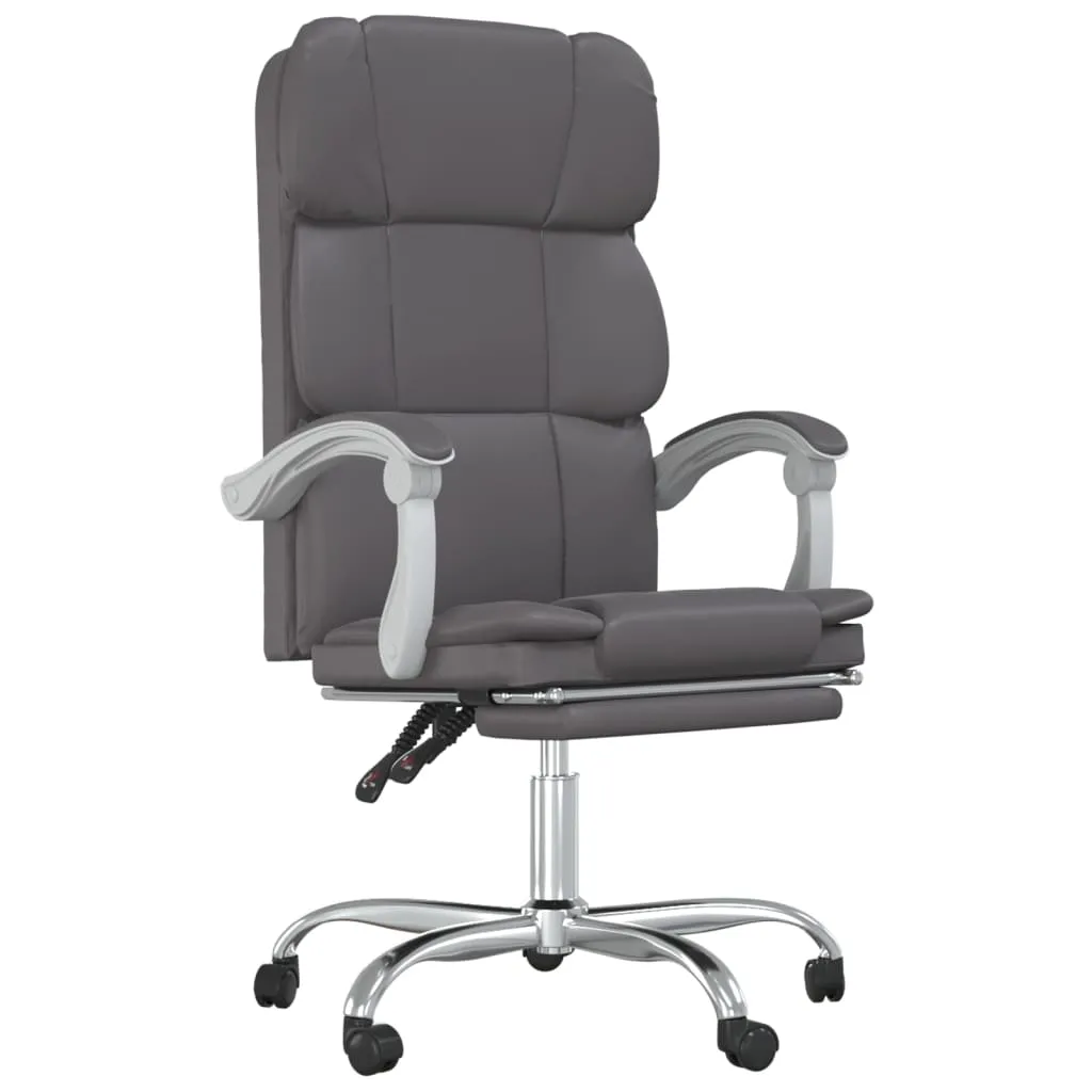Reclining Office Chair Black Faux Leather