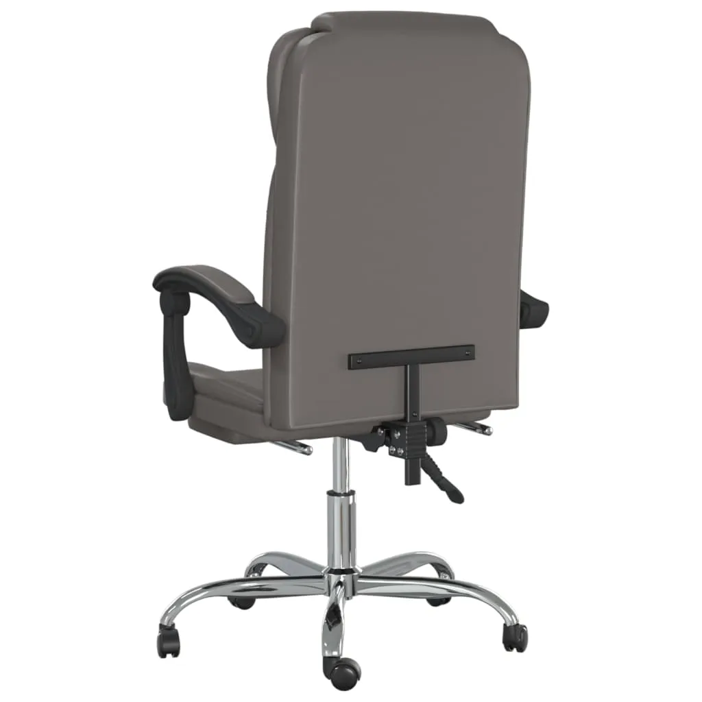 Reclining Office Chair Black Faux Leather