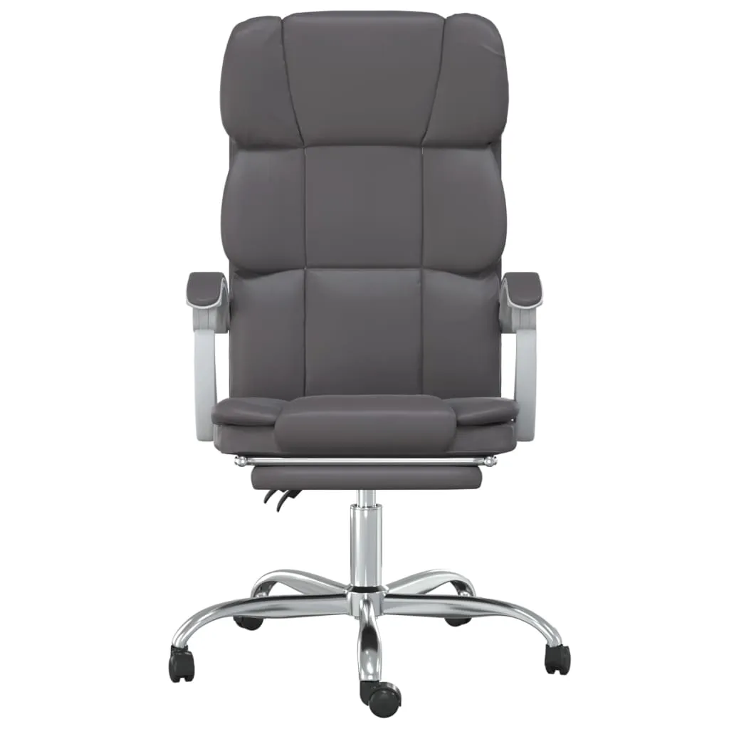 Reclining Office Chair Black Faux Leather