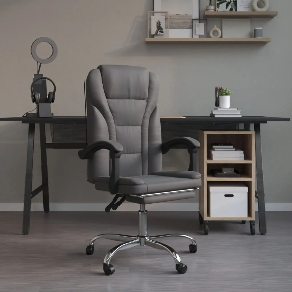 Reclining Office Chair Black Faux Leather