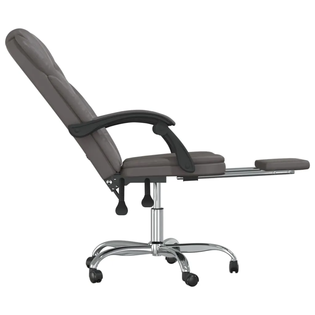 Reclining Office Chair Black Faux Leather