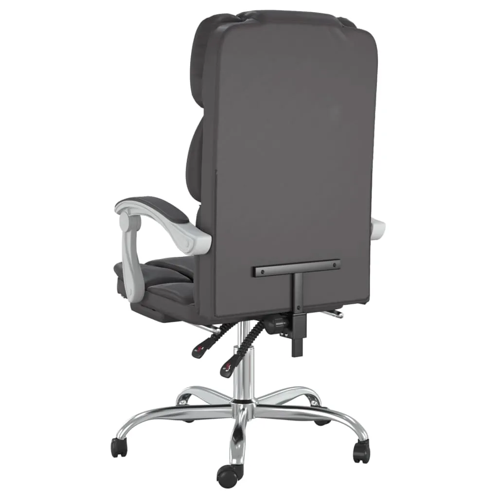 Reclining Office Chair Black Faux Leather