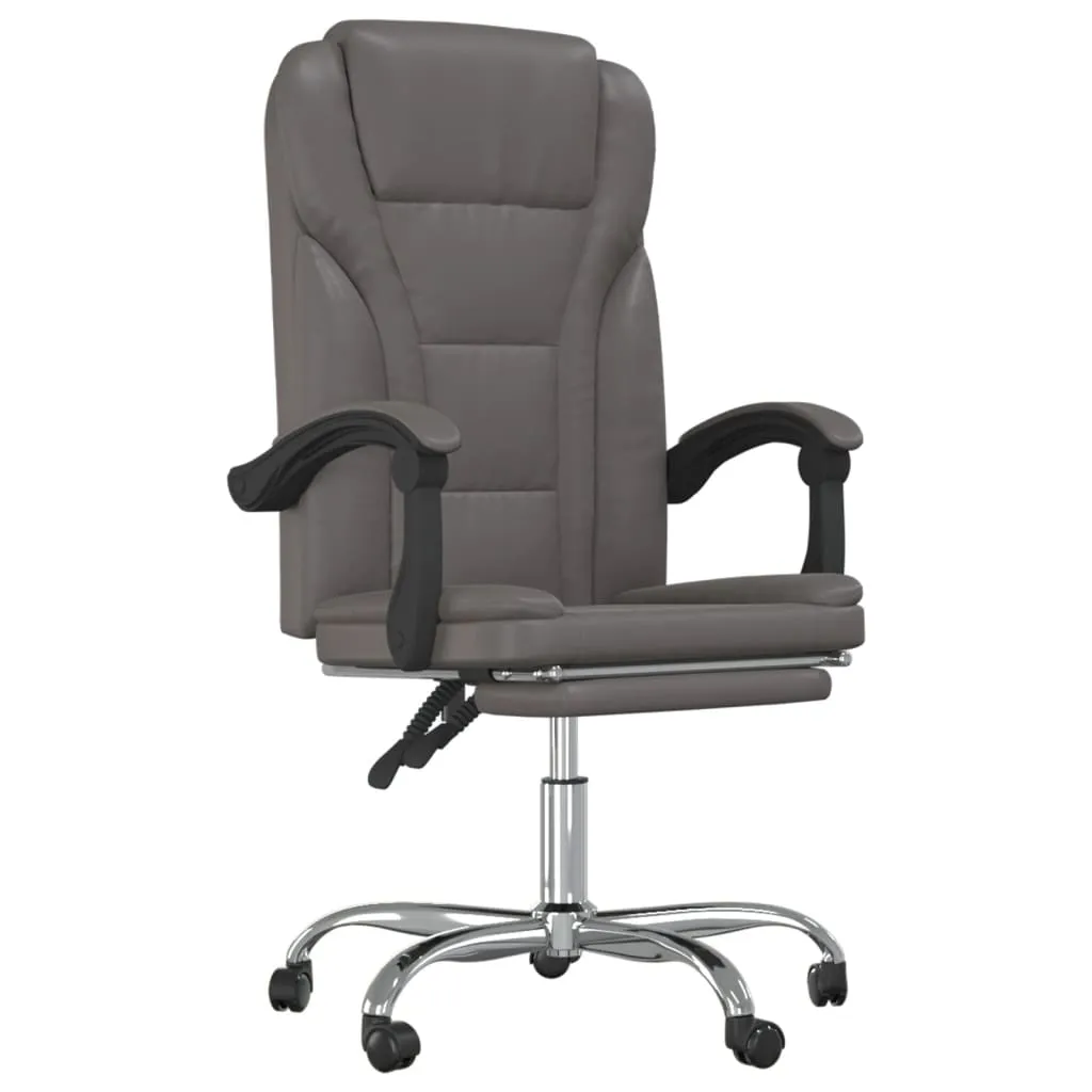 Reclining Office Chair Black Faux Leather