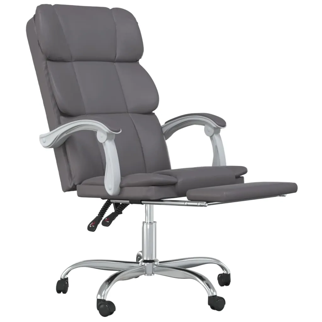 Reclining Office Chair Black Faux Leather