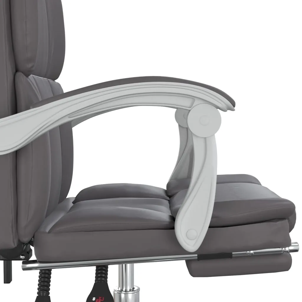 Reclining Office Chair Black Faux Leather