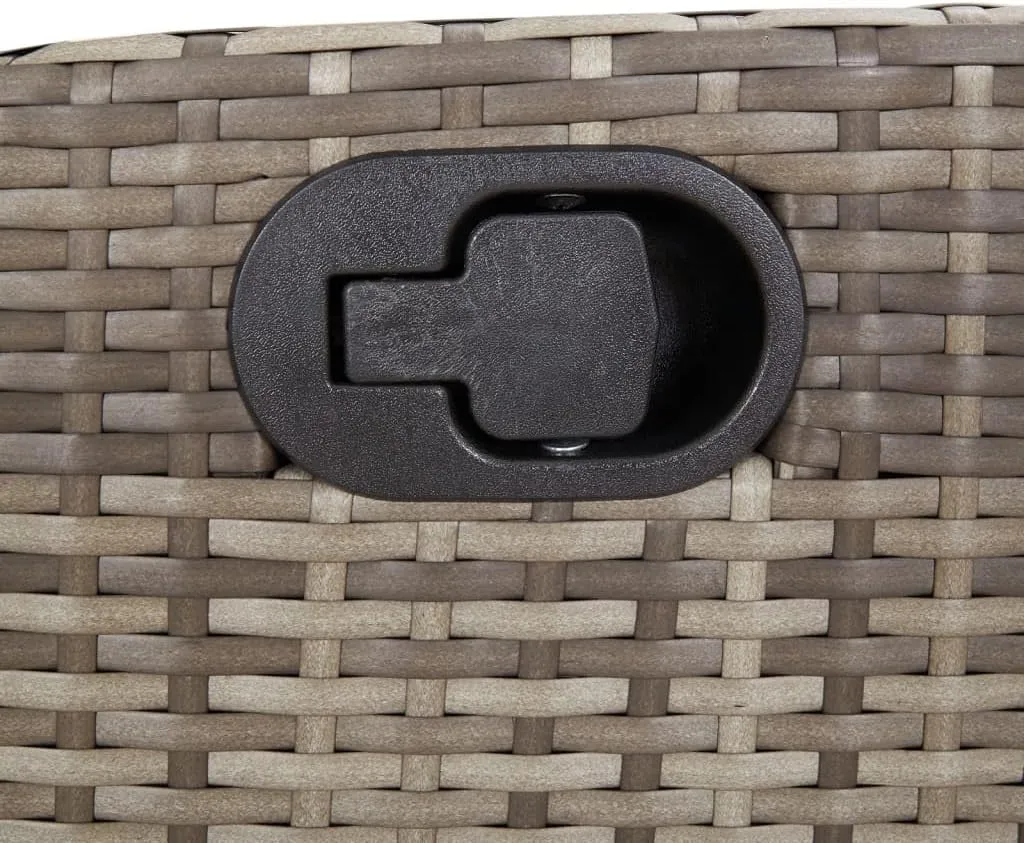 Reclining Patio Chair with Cushions Gray PE Rattan Outdoor Lounge Chair Adjustable Backrest Weather-Resistant Furniture for Poolside Backyard Sunroom