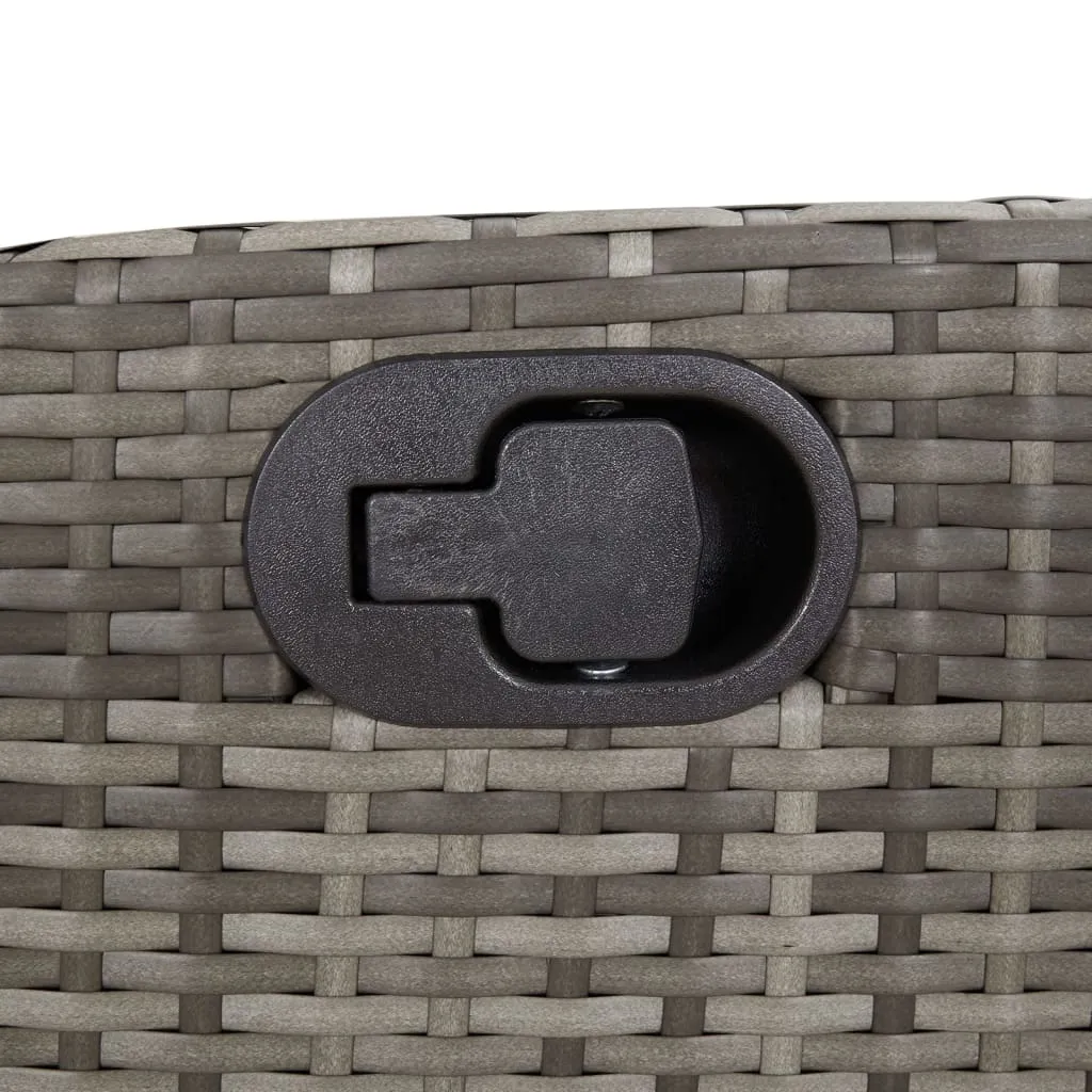 Reclining Patio Chair with Footrest Gray Poly Rattan