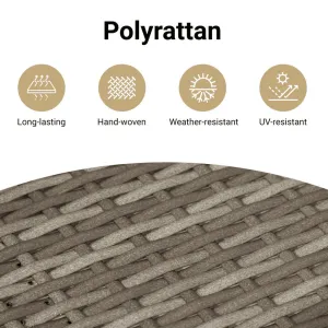 Reclining Patio Chairs 2 pcs with Footrest Gray Poly Rattan