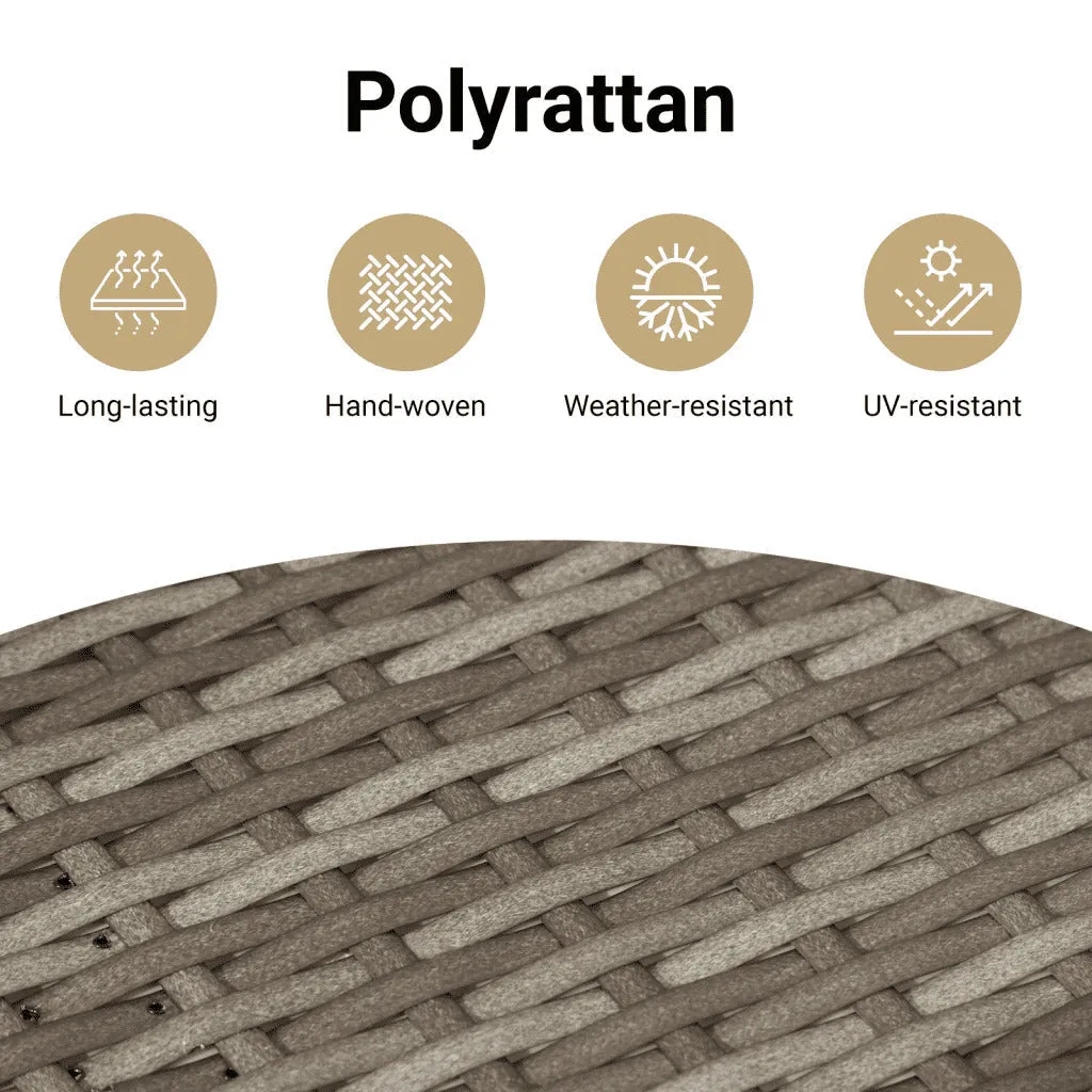 Reclining Patio Chairs 2 pcs with Footrest Gray Poly Rattan