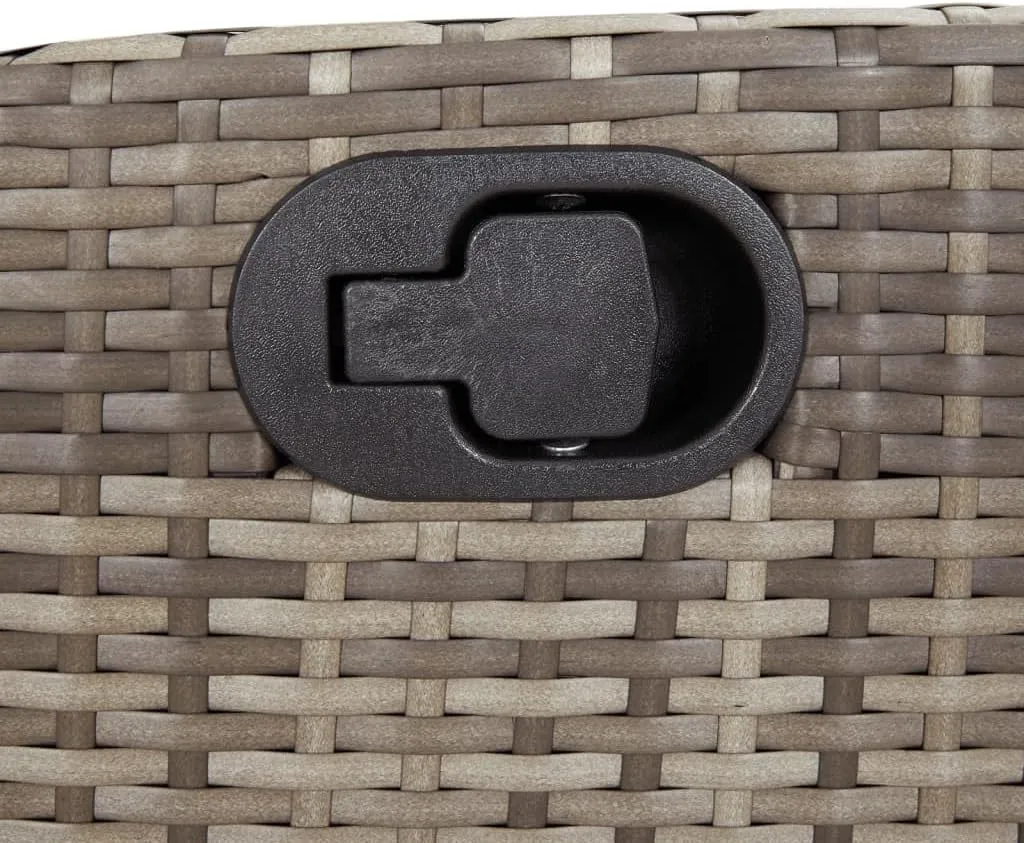 Reclining Patio Chairs with Footrest Set of 2 Gray PE Rattan Adjustable Outdoor Lounge Chairs for Garden, Patio, Poolside, Relaxation