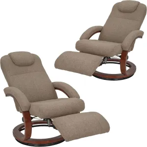 RecPro Charles 28" RV Euro Chair Recliner | Modern Design | RV Furniture | Cloth (Oatmeal, 2 Chairs)