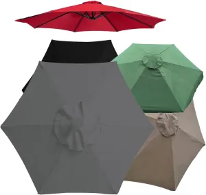 Replacement Parasol canopy for 6.5ft/9ft/10ft 8 ribs/6 ribs, Patio Umbrella Replacement Canopy, Outdoor Table Market Yard Umbrella Replacement Top Cover rainproof UV blocking
