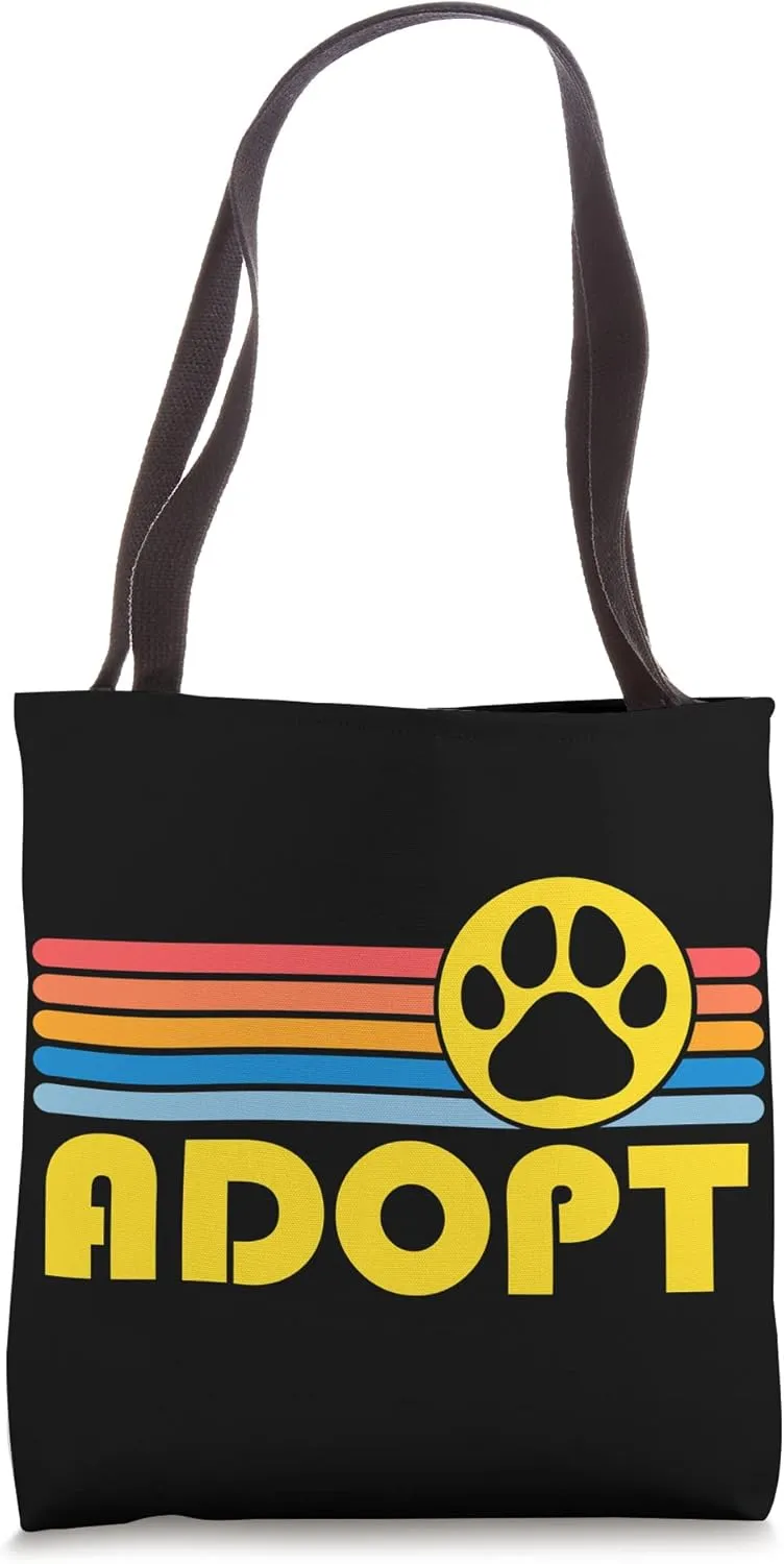 Rescue Animal Adoption Adopt Cat or Dog Vintage Style Sunset Tote Bag
