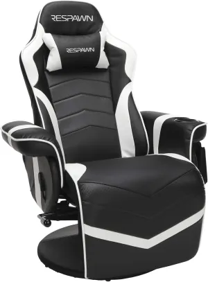 RESPAWN 900 Racing Style Gaming Recliner, Reclining Gaming Chair, in White RSP 900 WHT