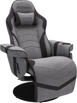 Respawn 900- Video Games Console, Computer, Adjustable Leg Rest and Recline, with Cupholder, Reclining Gaming Chair with Footrest - Gray Fabric