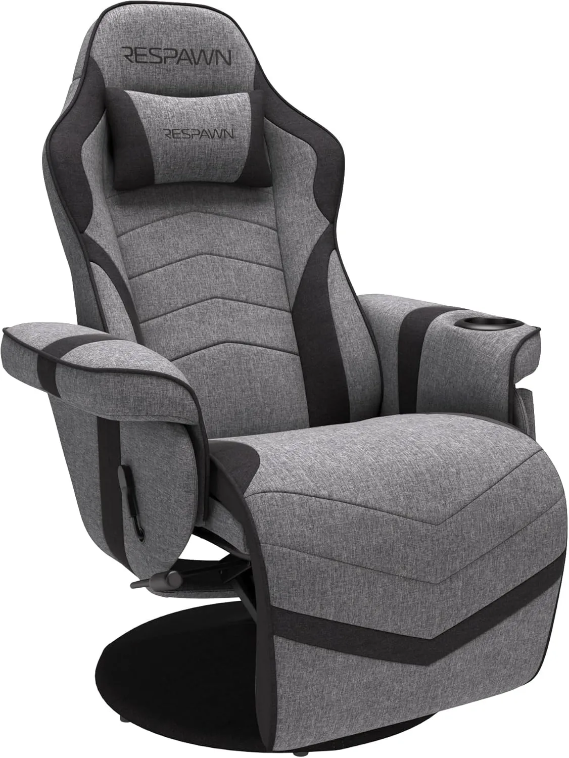 Respawn 900- Video Games Console, Computer, Adjustable Leg Rest and Recline, with Cupholder, Reclining Gaming Chair with Footrest - Gray Fabric